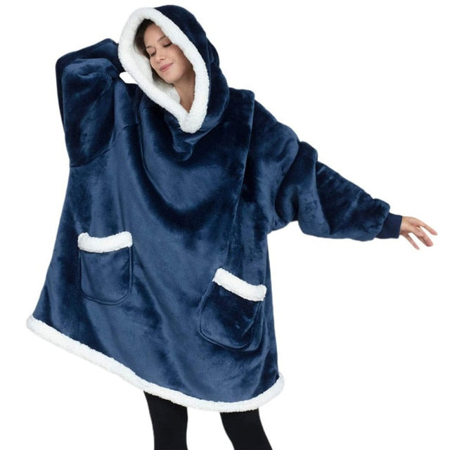 Oversized Blanket Hoodie With Pockets